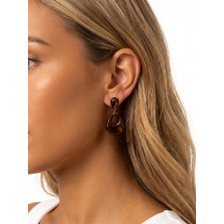 Boucles d'oreilles Alféa - Chocolat