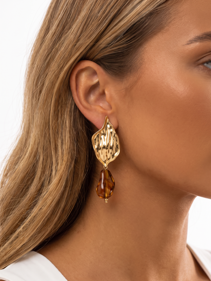 Boucles d'oreilles Nahia - Chocolat Boucles d'oreilles Nahia - Chocolat