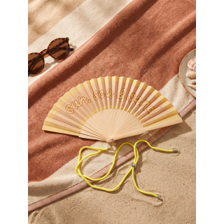 Eventail "Sun, sea & sand" - Beige/Jaune