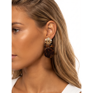 Boucles d'oreilles Chrysalis - Chocolat/Doré