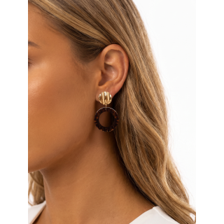 Boucles d'oreilles Istanbul - Doré/Choco