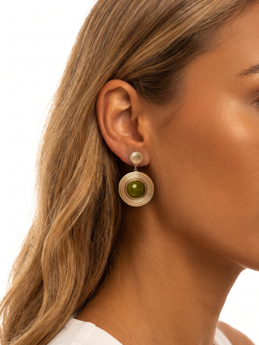 Boucles d'oreilles Lindsay - Doré/Kaki