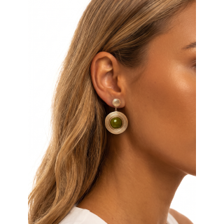 Boucles d'oreilles Lindsay - Doré/Kaki