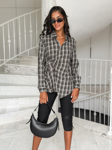 Blouse à carreaux Elizabeth - Café Blouse à carreaux Elizabeth - Café
