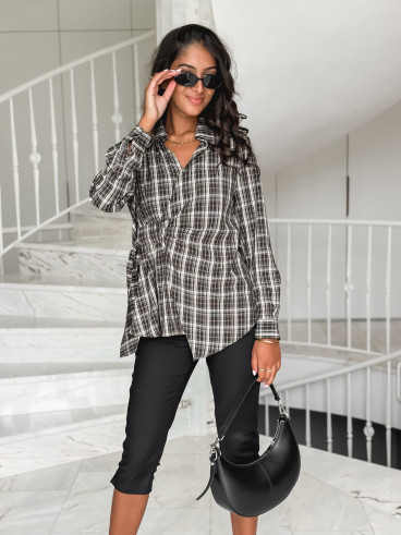 Blouse à carreaux Elizabeth - Café Blouse à carreaux Elizabeth - Café