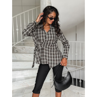 Blouse à carreaux Elizabeth - Café