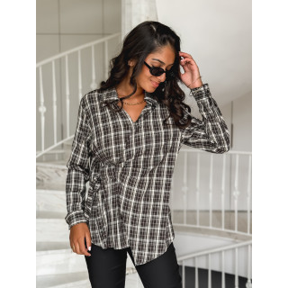 Blouse à carreaux Elizabeth - Café