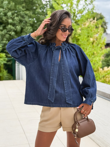 Blouse en jeans Soumaya - Bleu