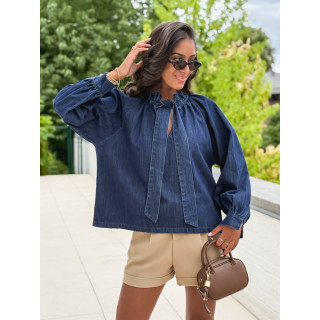 Blouse en jeans Soumaya - Bleu