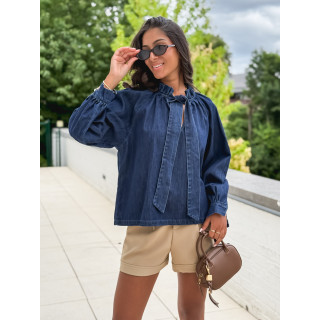 Blouse en jeans Soumaya - Bleu