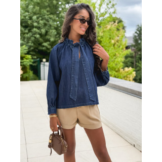 Blouse en jeans Soumaya - Bleu