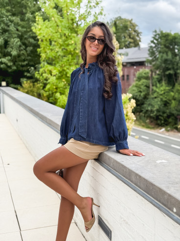 Blouse en jeans Soumaya - Bleu