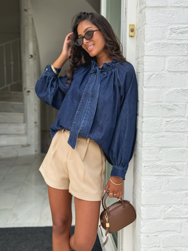 Blouse en jeans Soumaya - Bleu