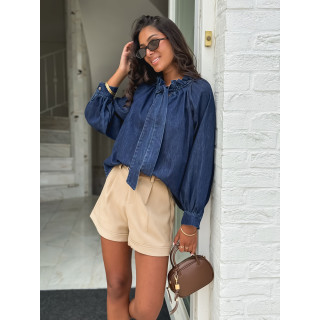Blouse en jeans Soumaya - Bleu