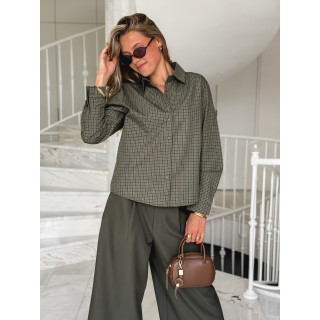 Chemise à carreaux Linnéa - Kaki