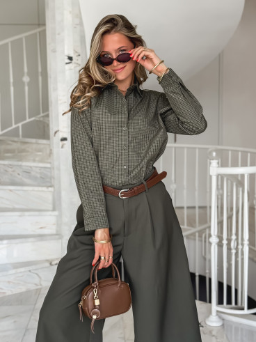 Chemise à carreaux Linnéa - Kaki