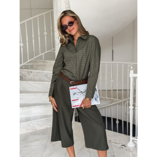 Chemise à carreaux Linnéa - Kaki