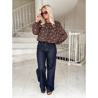 Blouse à motifs Ernestine - chocolat