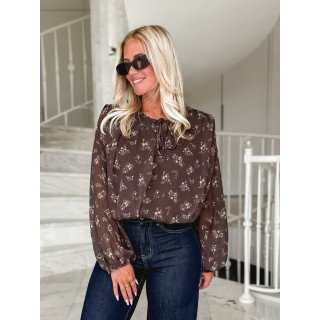 Blouse à motifs Ernestine - chocolat