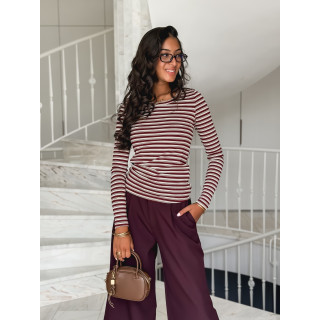 Blouse lignée Zumi - Bordeaux