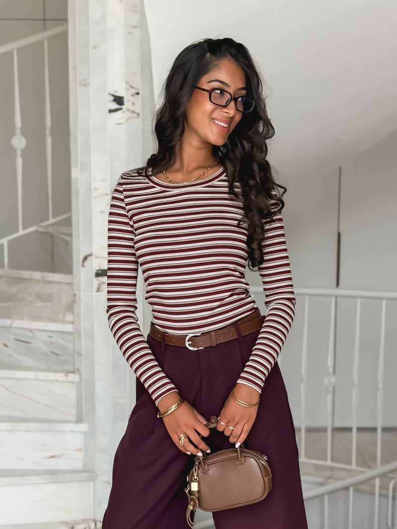 Blouse lignée Zumi - Bordeaux Blouse lignée Zumi - Bordeaux