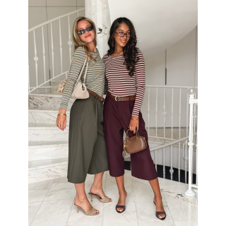 Blouse lignée Zumi - Bordeaux