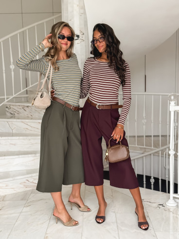 Blouse lignée Zumi - Bordeaux Blouse lignée Zumi - Bordeaux