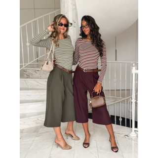 Blouse lignée Zumi - Bordeaux