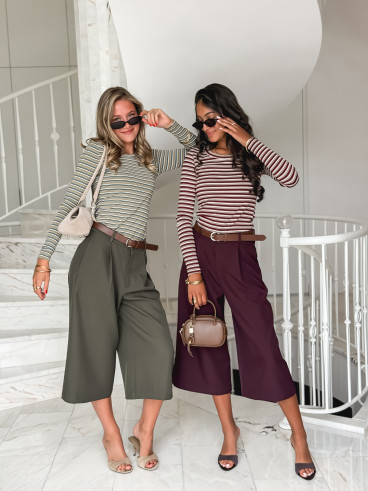 Blouse lignée Zumi - Bordeaux Blouse lignée Zumi - Bordeaux