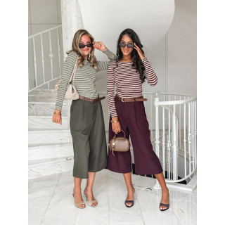 Blouse lignée Zumi - Bordeaux