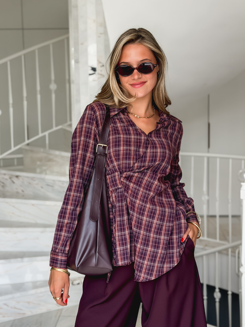 Blouse à carreaux Elizabeth - Bordeaux Blouse à carreaux Elizabeth - Bordeaux