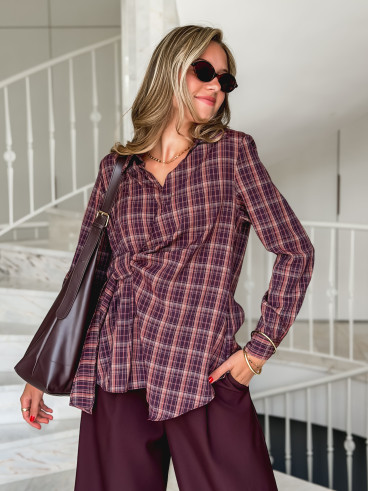 Blouse à carreaux Elizabeth - Bordeaux