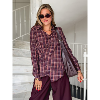 Blouse à carreaux Elizabeth - Bordeaux