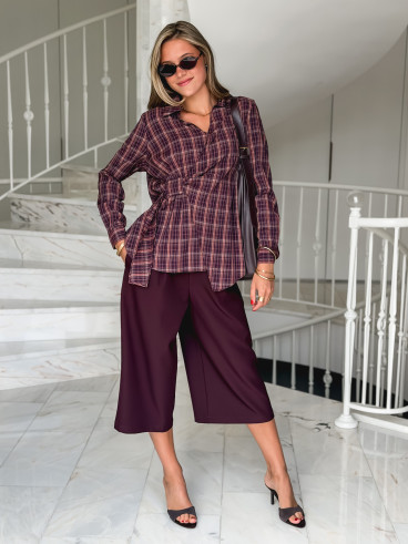 Blouse à carreaux Elizabeth - Bordeaux Blouse à carreaux Elizabeth - Bordeaux