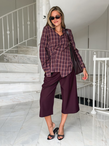 Blouse à carreaux Elizabeth - Bordeaux Blouse à carreaux Elizabeth - Bordeaux