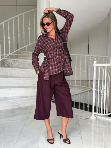 Blouse à carreaux Elizabeth - Bordeaux Blouse à carreaux Elizabeth - Bordeaux