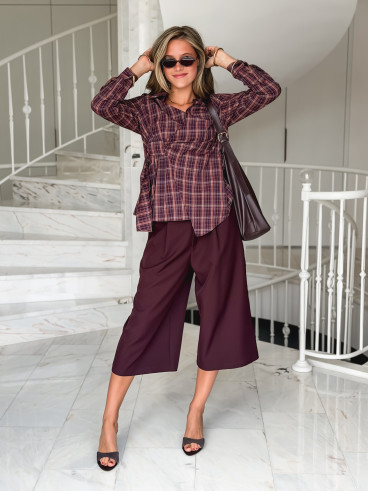Blouse à carreaux Elizabeth - Bordeaux Blouse à carreaux Elizabeth - Bordeaux