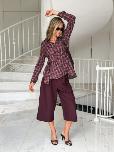 Blouse à carreaux Elizabeth - Bordeaux Blouse à carreaux Elizabeth - Bordeaux