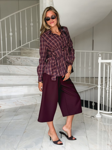 Blouse à carreaux Elizabeth - Bordeaux Blouse à carreaux Elizabeth - Bordeaux