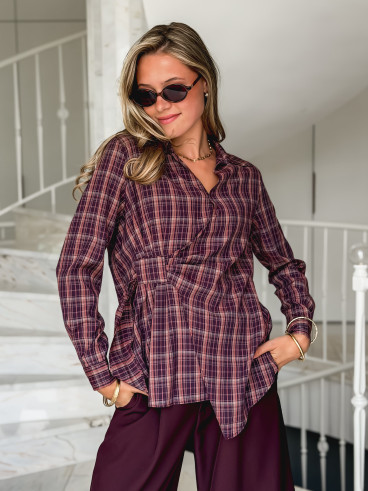Blouse à carreaux Elizabeth - Bordeaux Blouse à carreaux Elizabeth - Bordeaux