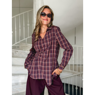 Blouse à carreaux Elizabeth - Bordeaux