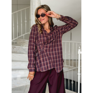 Blouse à carreaux Elizabeth - Bordeaux