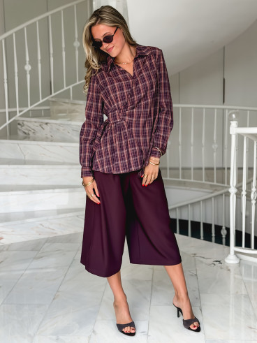 Blouse à carreaux Elizabeth - Bordeaux Blouse à carreaux Elizabeth - Bordeaux