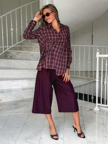 Blouse à carreaux Elizabeth - Bordeaux Blouse à carreaux Elizabeth - Bordeaux