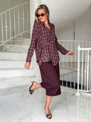 Blouse à carreaux Elizabeth - Bordeaux Blouse à carreaux Elizabeth - Bordeaux