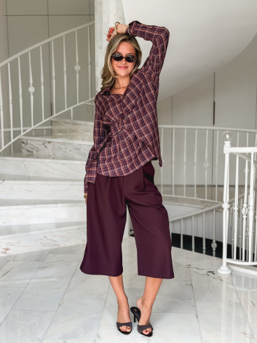 Blouse à carreaux Elizabeth - Bordeaux Blouse à carreaux Elizabeth - Bordeaux
