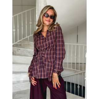 Blouse à carreaux Elizabeth - Bordeaux