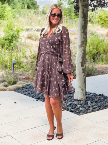Robe à motifs Ernestine - Chocolat