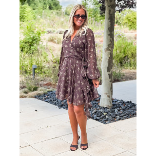 Robe à motifs Ernestine - Chocolat