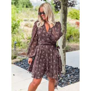 Robe à motifs Ernestine - Chocolat